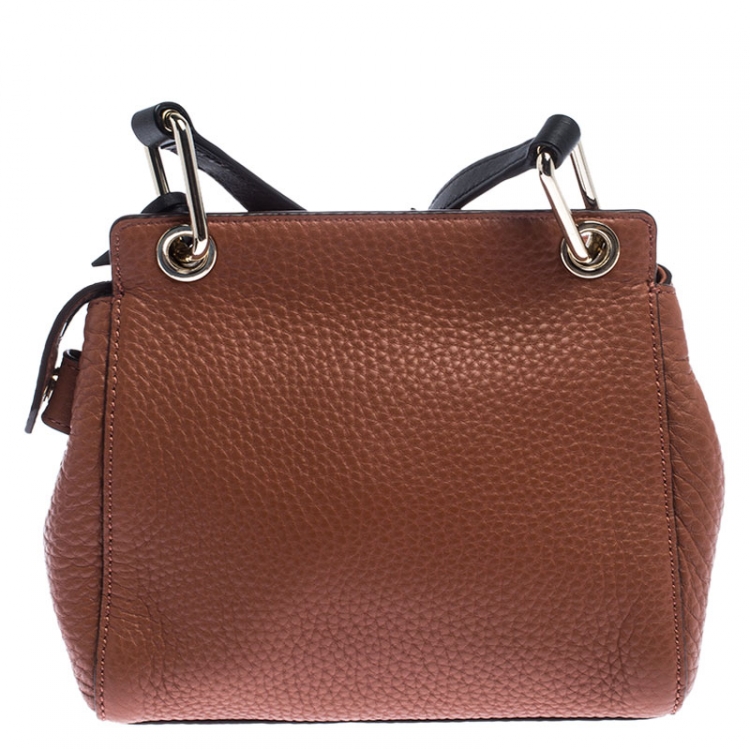 Pre Owned DKNY Cognac Leather Crossbody Bag