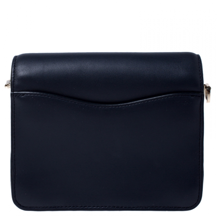 Pre Owned DKNY Navy Blue Leather Bag