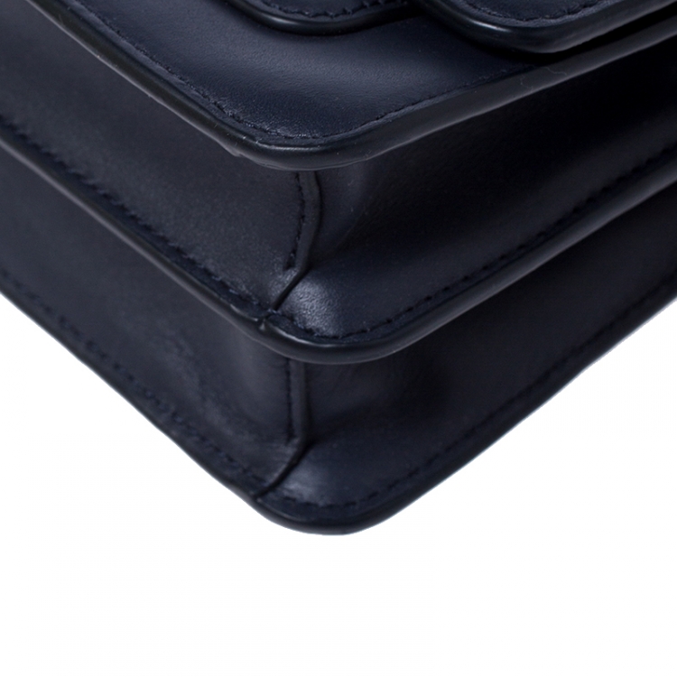 Pre Owned DKNY Navy Blue Leather Bag