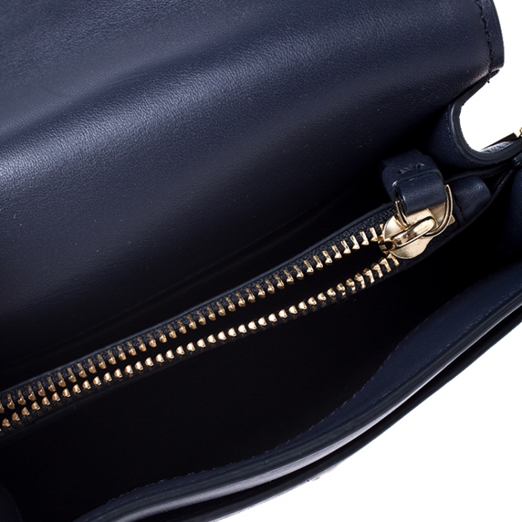 Pre Owned DKNY Navy Blue Leather Bag