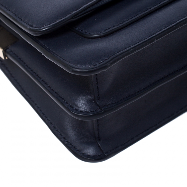 Pre Owned DKNY Navy Blue Leather Bag