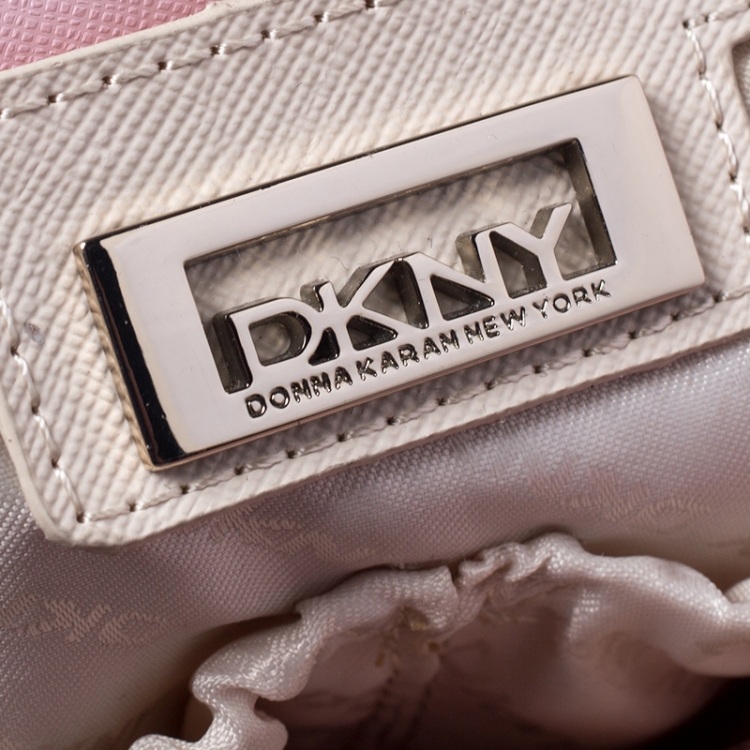Pre Owned DKNY Pink Leather Bryant Zipped Chain Tote