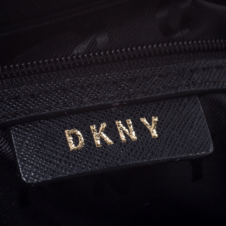 Pre Owned DKNY Black Saffiano Leather Top Handle Bag