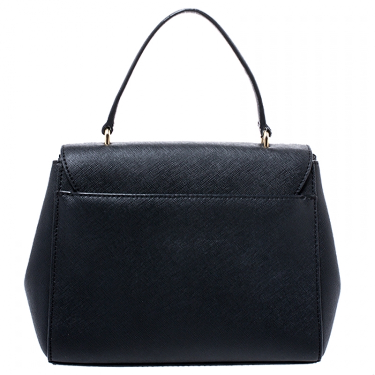 Pre Owned DKNY Black Saffiano Leather Top Handle Bag
