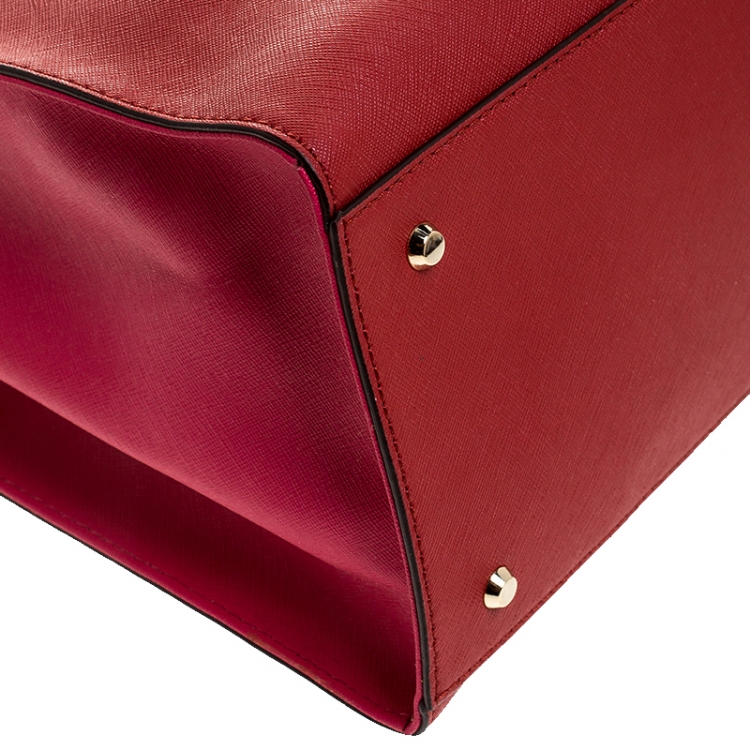 Pre Owned DKNY Red/Pink Leather Tote