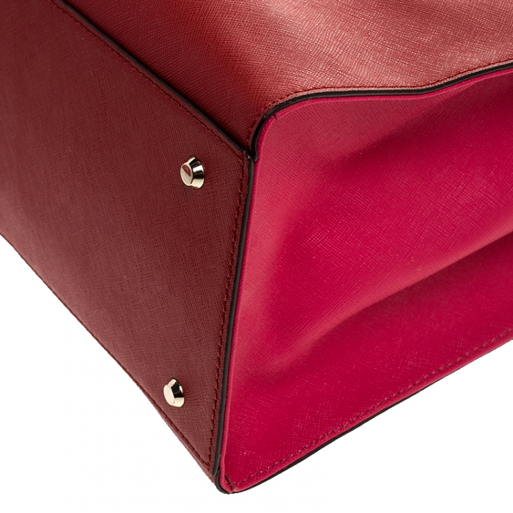 Pre Owned DKNY Red/Pink Leather Tote