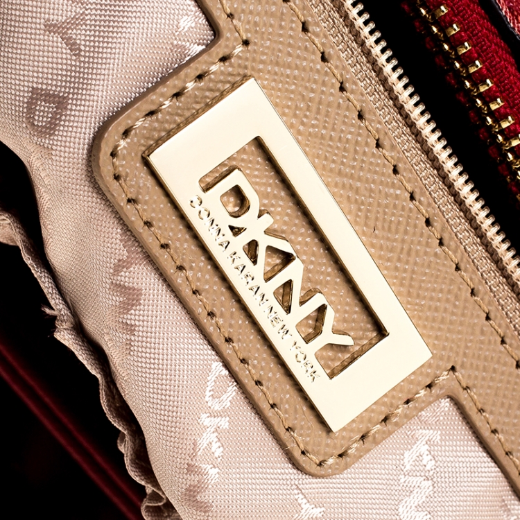 Pre Owned DKNY Red/Pink Leather Tote