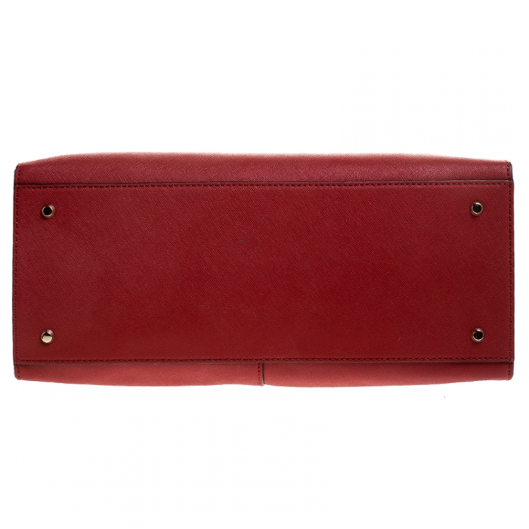 Pre Owned DKNY Red/Pink Leather Tote