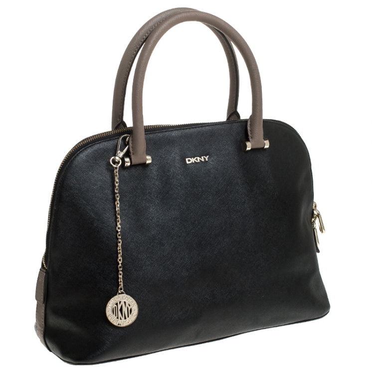Pre Owned DKNY Black Leather Dome Satchel