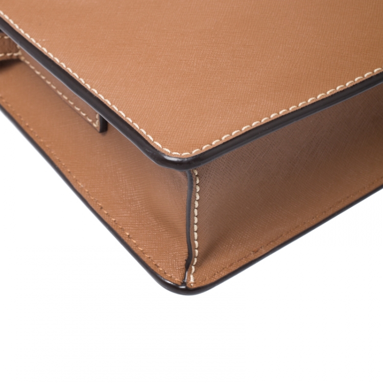 Pre Owned Dkny Brown Leather Zip Crossbody Bag