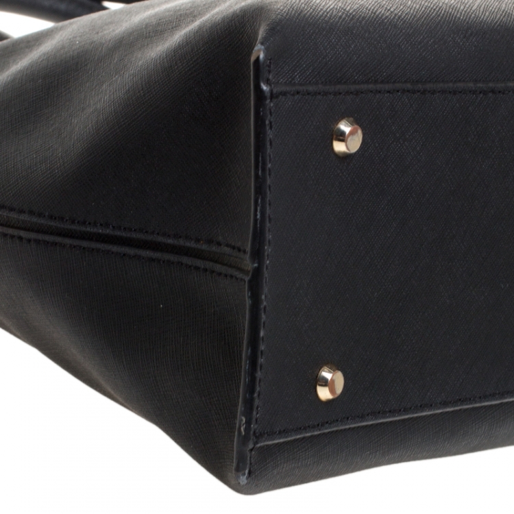Pre Owned DKNY Black Leather Dona Karan Zip Tote