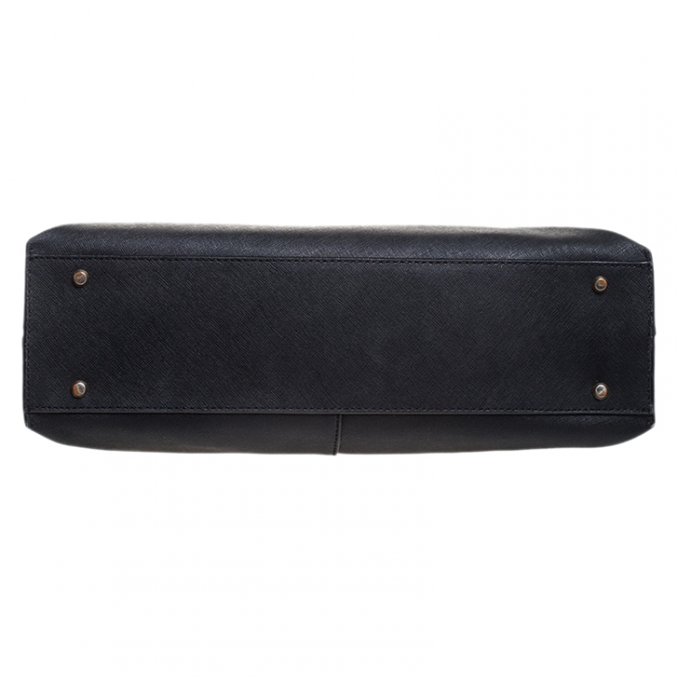 Pre Owned DKNY Black Leather Dona Karan Zip Tote