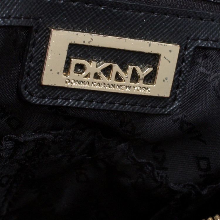 Pre Owned DKNY Black Leather Dona Karan Zip Tote