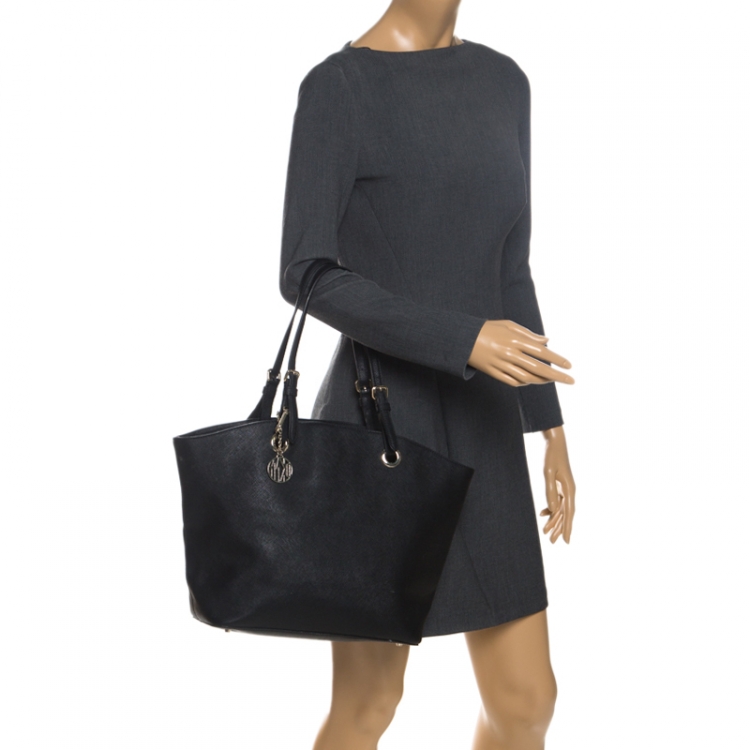 Pre Owned DKNY Black Leather Tote