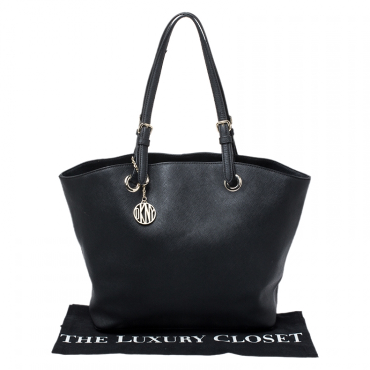 Pre Owned DKNY Black Leather Tote