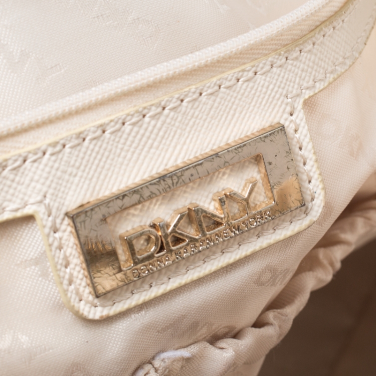 Pre Owned DKNY Beige Leather Dome Satchel