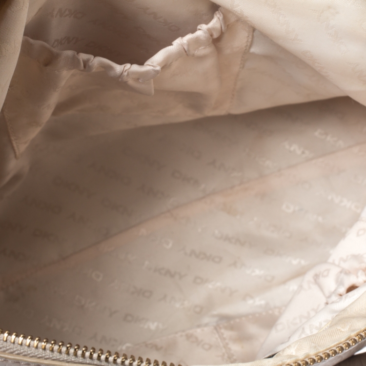 Pre Owned DKNY Beige Leather Dome Satchel