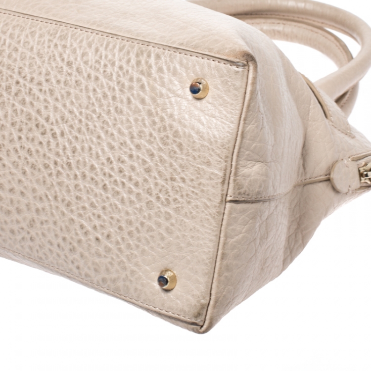 Pre Owned DKNY Beige Leather Dome Satchel