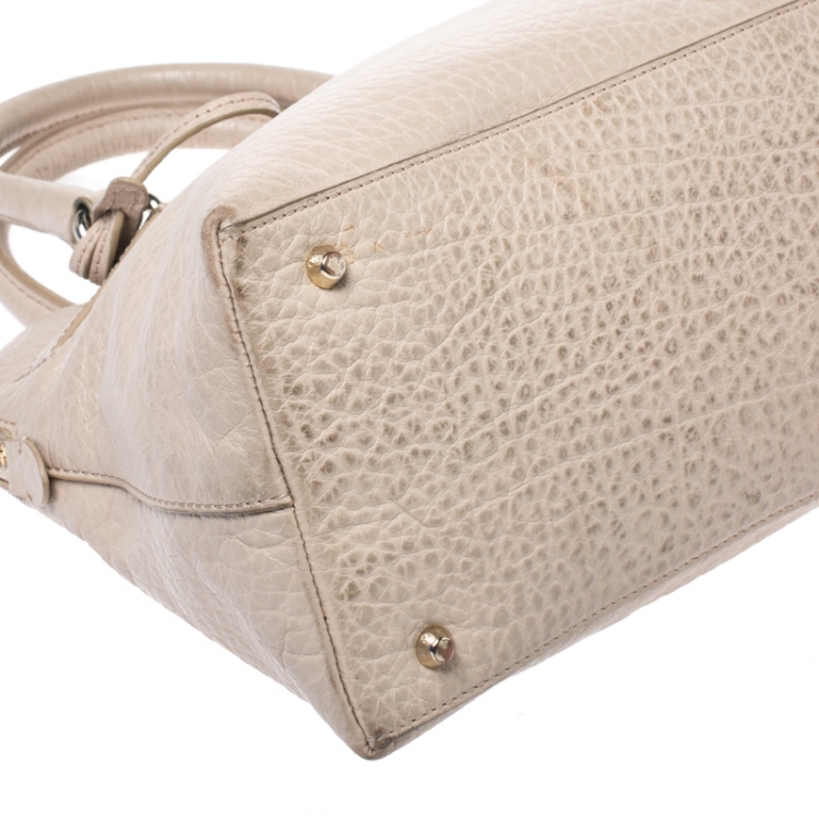 Pre Owned DKNY Beige Leather Dome Satchel