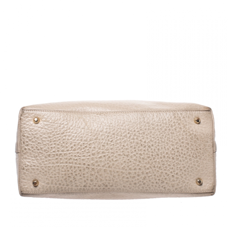 Pre Owned DKNY Beige Leather Dome Satchel