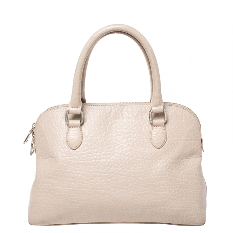 Pre Owned DKNY Beige Leather Dome Satchel