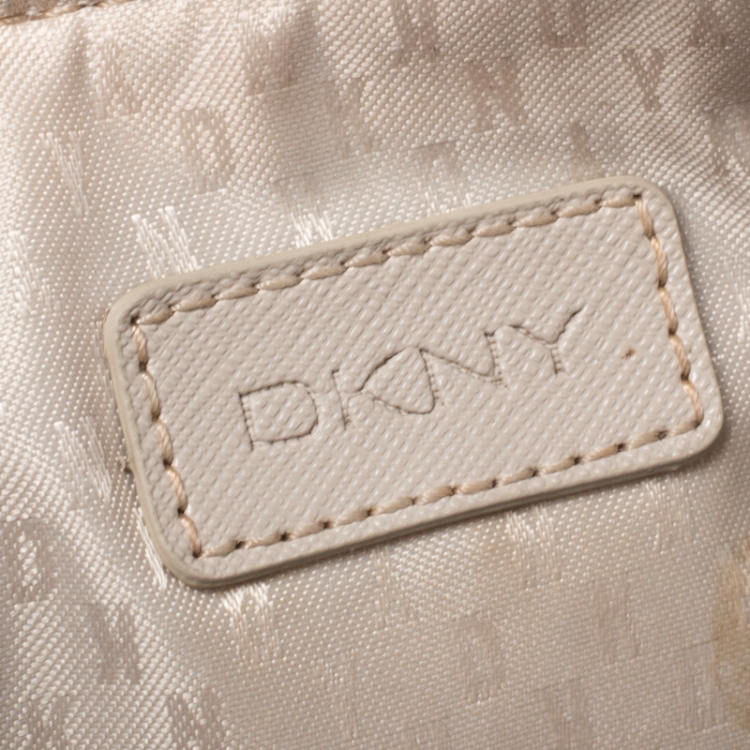 Pre Owned DKNY Beige/Brown Monogram Canvas Pochette