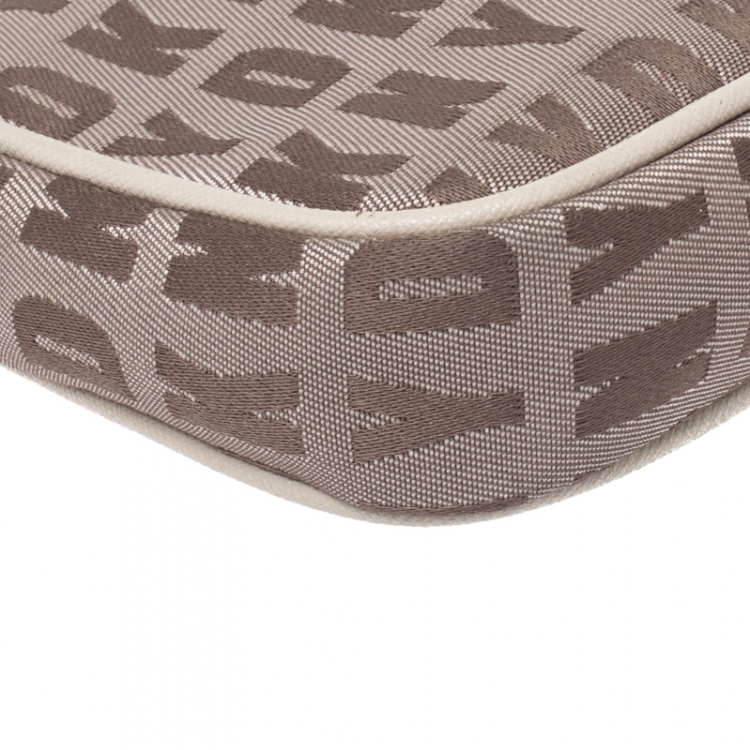 Pre Owned DKNY Beige/Brown Monogram Canvas Pochette