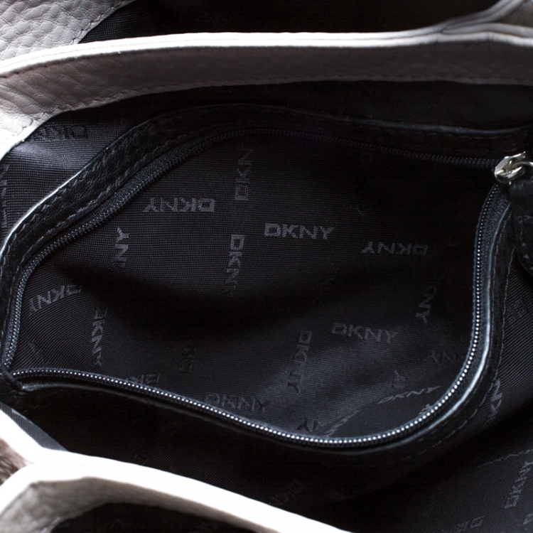 Pre Owned DKNY Grey Leather Crossbody Bag
