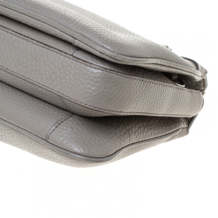 Pre Owned DKNY Grey Leather Crossbody Bag
