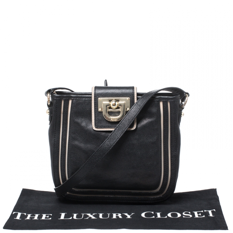 Pre Owned DKNY Black Leather Crossbody Bag