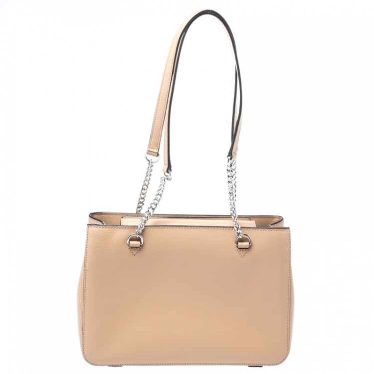 Pre Owned Dkny Beige Leather Medium Bryant Park Shopper Tote