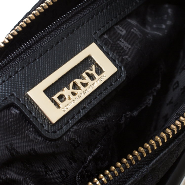 Pre Owned Dkny Black Leather Flap Shoulder Bag