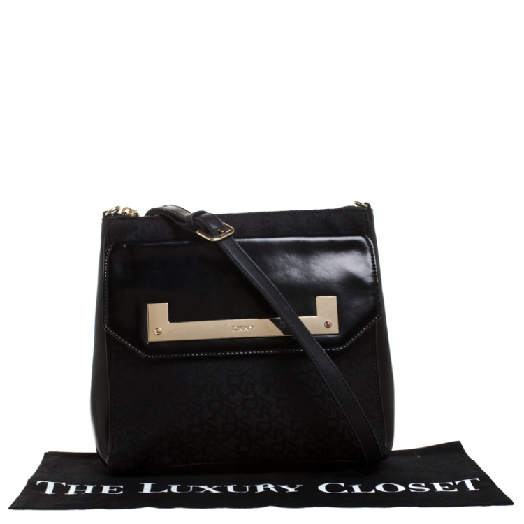 Pre Owned Dkny Black Leather Flap Shoulder Bag