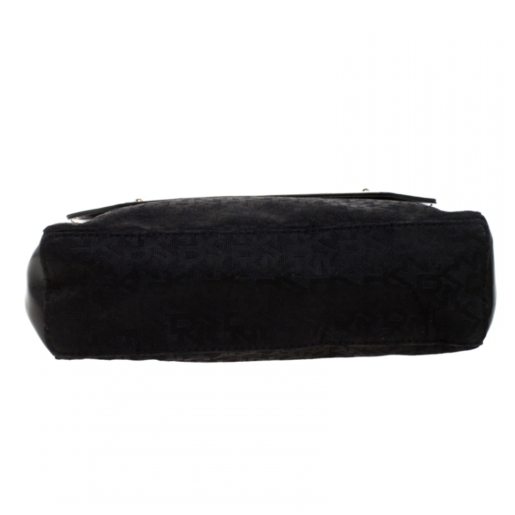 Pre Owned Dkny Black Leather Flap Shoulder Bag