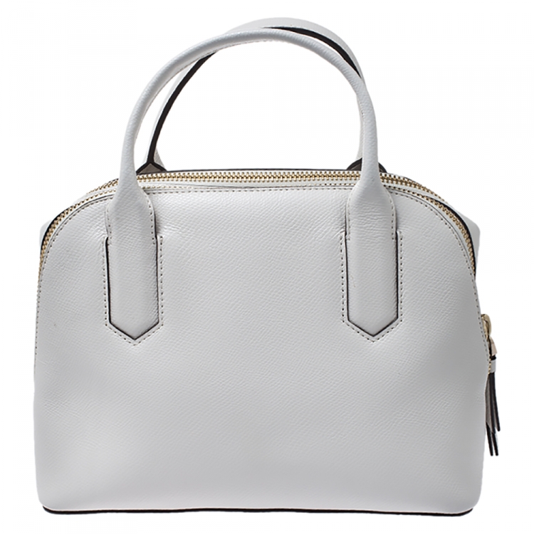 مملوكة مسبقًا Dkny White Leather Bryant Park Satchel