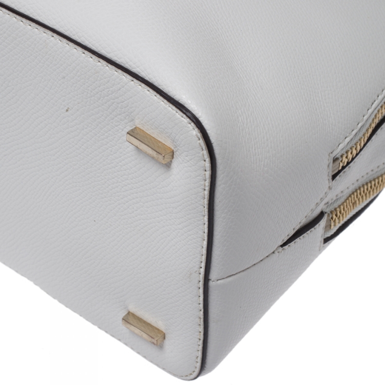 مملوكة مسبقًا Dkny White Leather Bryant Park Satchel