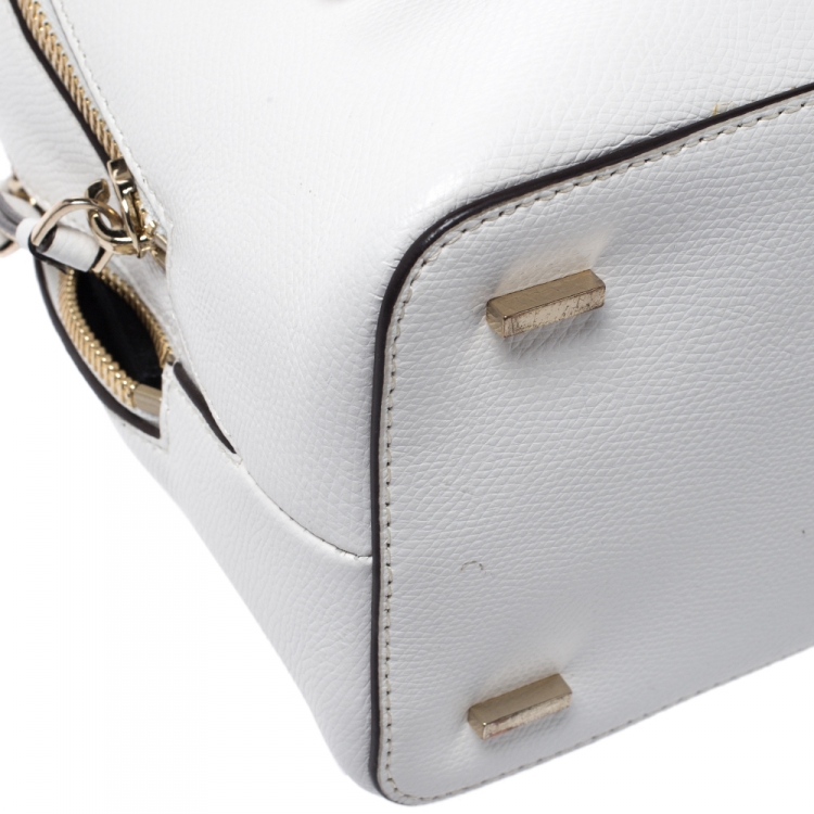 مملوكة مسبقًا Dkny White Leather Bryant Park Satchel