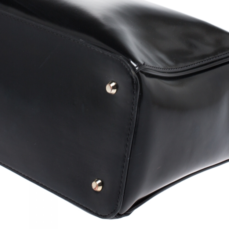 Pre Owned DKNY Black Leather Large Tote