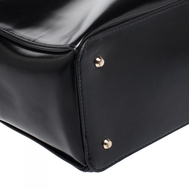 Pre Owned DKNY Black Leather Large Tote