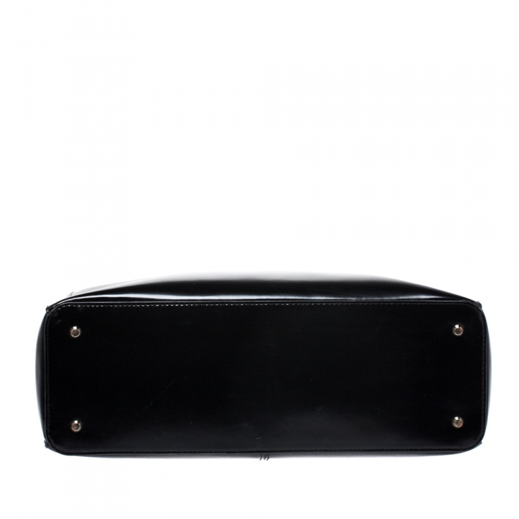 Pre Owned DKNY Black Leather Large Tote