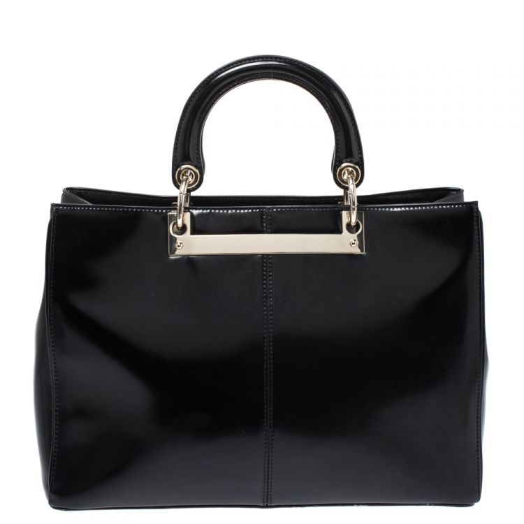 Pre Owned DKNY Black Leather Large Tote