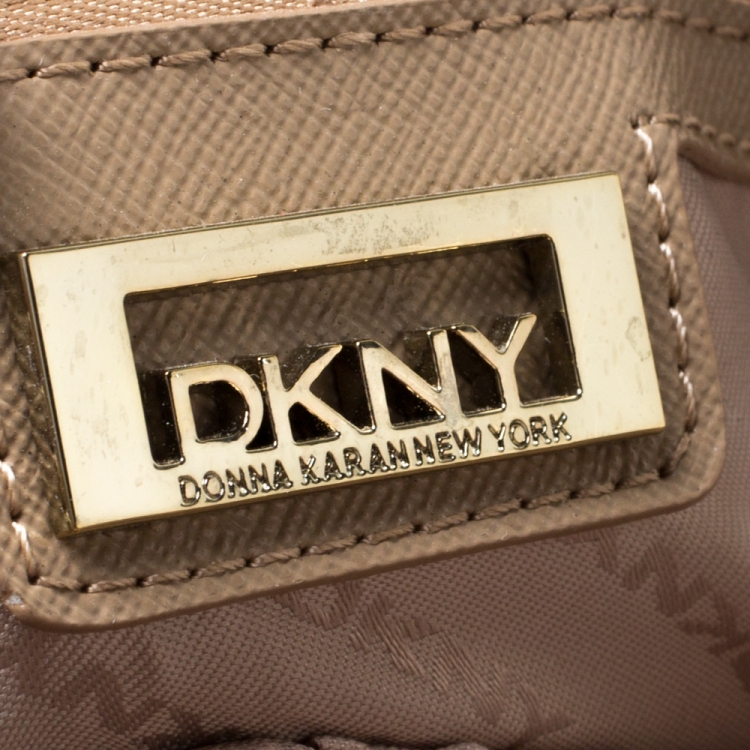 Pre Owned Dkny Red Grain Leather Padlock Dome Satchel