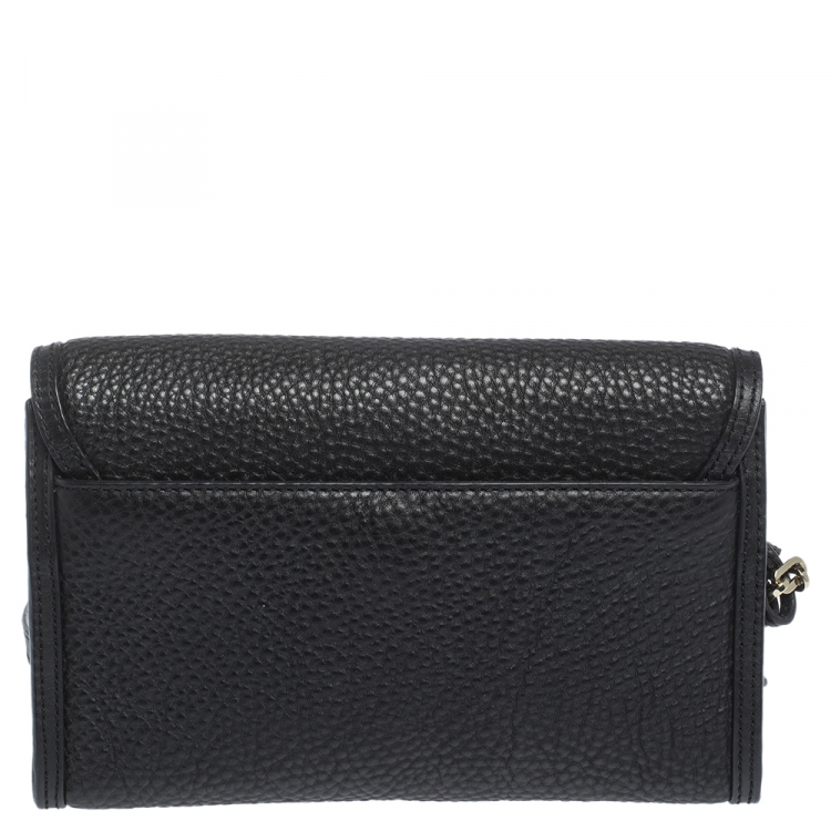Pre Owned Dkny Black Leather Chain Shoulder Bag