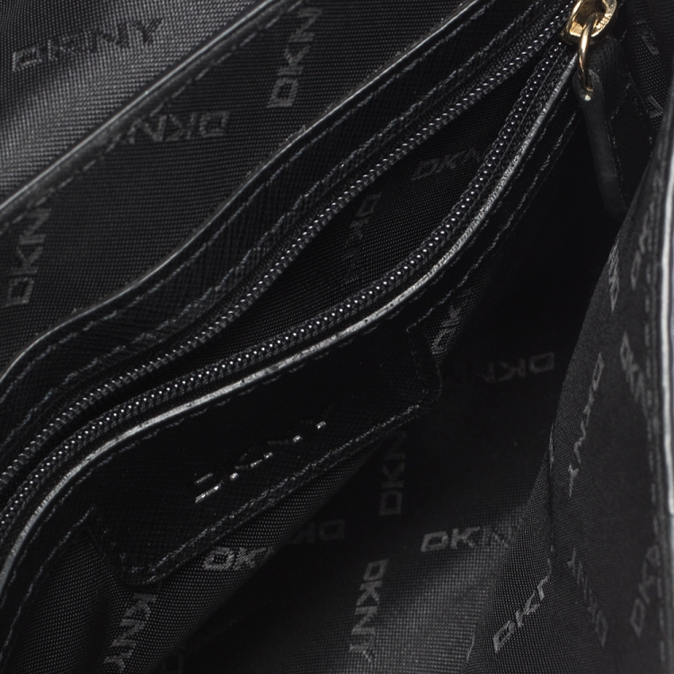 Pre Owned Dkny Black Leather Chain Shoulder Bag