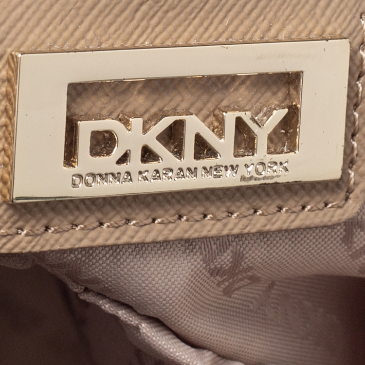 Pre Owned DKNY Green Grained Leather Padlock Satchel