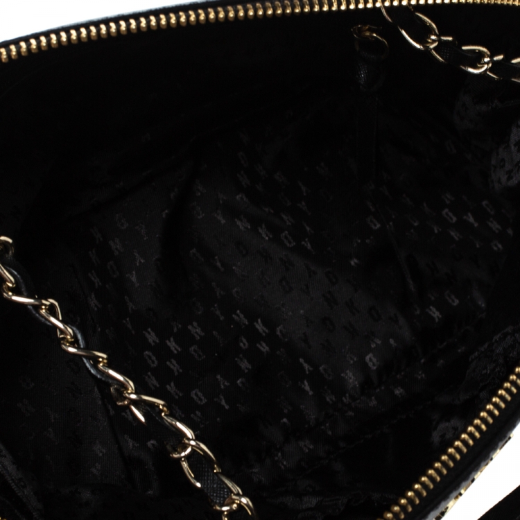 Pre Owned Dkny Black Leather Camille Shoulder Bag