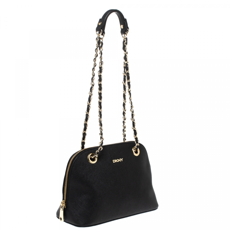 Pre Owned Dkny Black Leather Camille Shoulder Bag