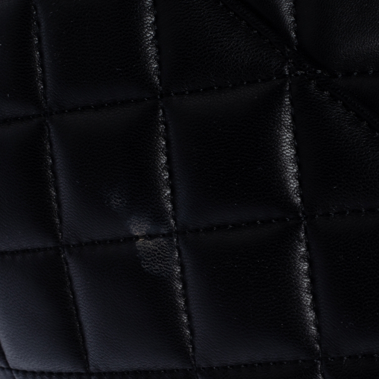 Pre Owned Dkny Black Quilted Leather Flap Shoulder Bag