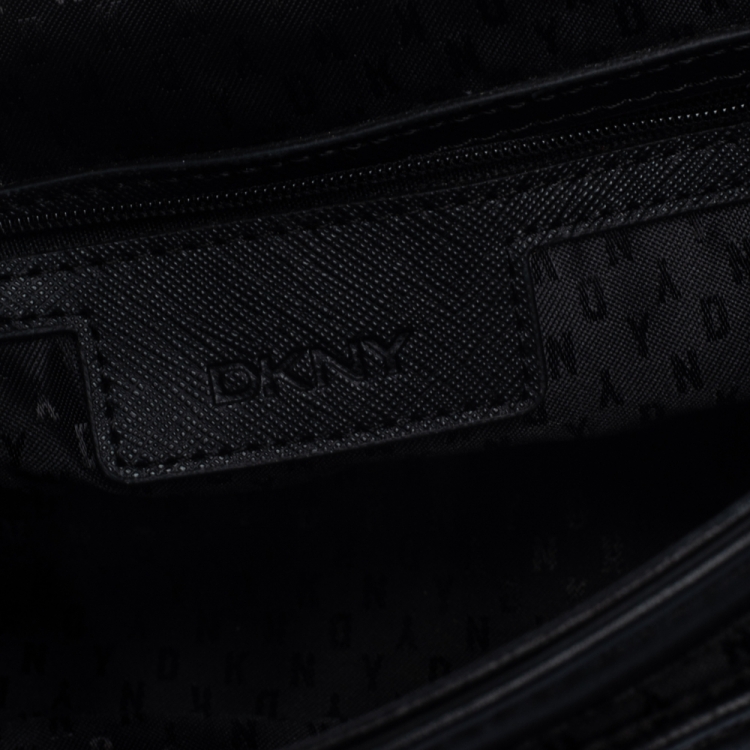 Pre Owned Dkny Black Quilted Leather Flap Shoulder Bag