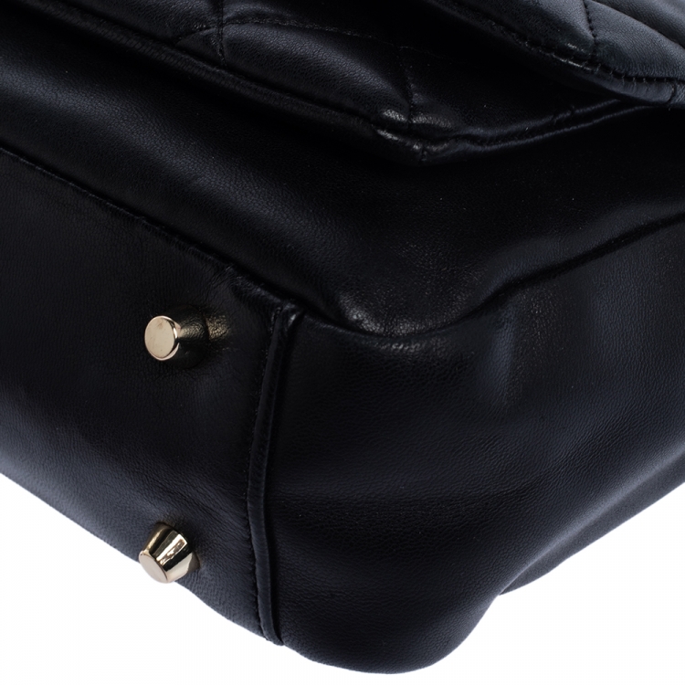 Pre Owned Dkny Black Quilted Leather Flap Shoulder Bag